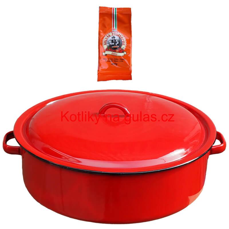 Smaltovaný kastrol s poklicí 20 L CLASSIC + paprikový pepř na guláš