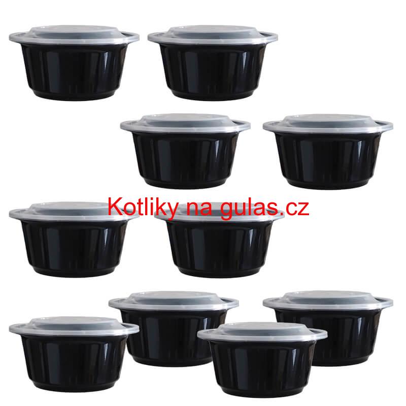 Plastové boxy (misky) na guláš + víčky 1000 ml 10 ks
