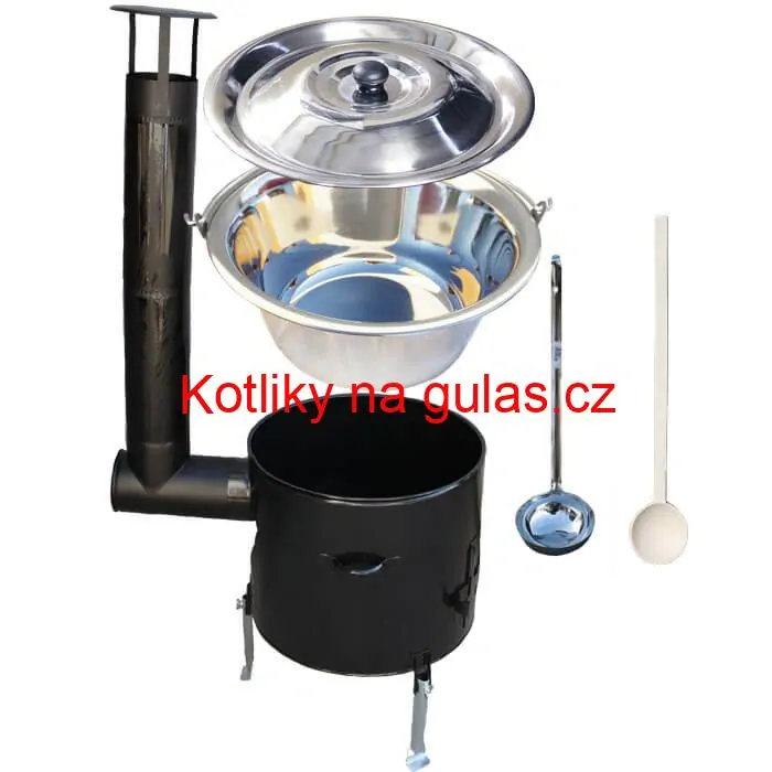 Nerezový kotlík 10 L + smaltovaná kotlina 31 Easy party