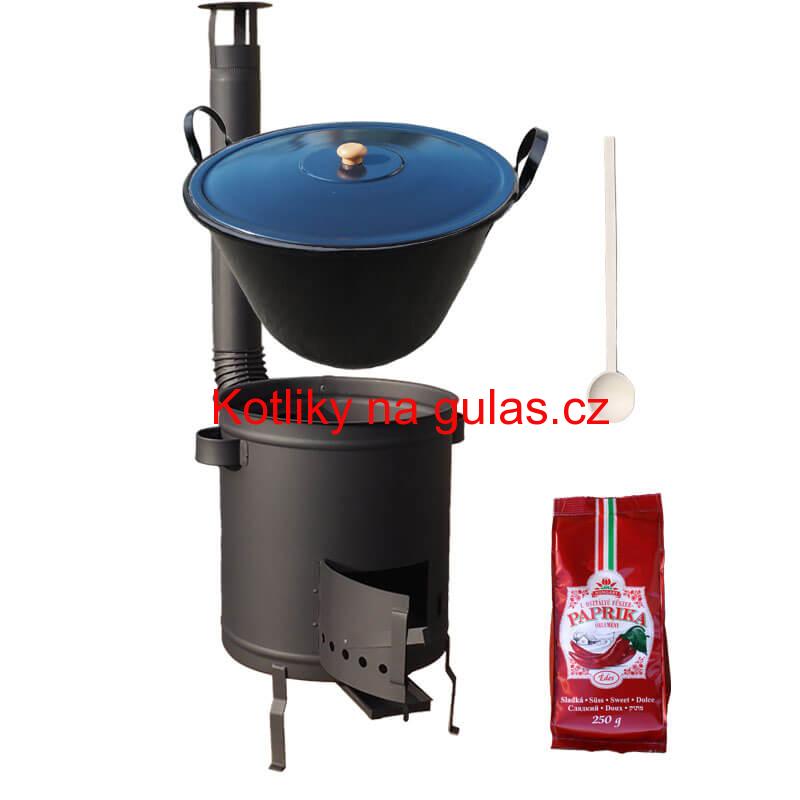 Smaltovaný kotel 70 L + silná kovová kotlina 53 cm (1,5 mm) STRONG PLUS 600 + sladká paprika 250 g