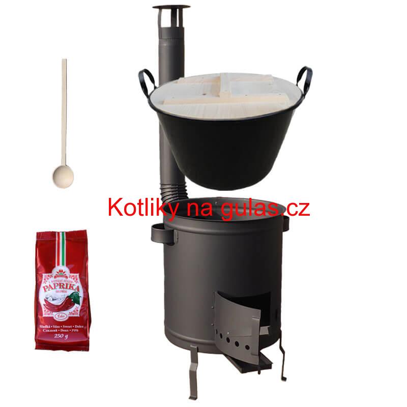 Smaltovaný kotel 80 L + silná kovová kotlina 60 cm (1,5 mm) STRONG PLUS 600 + sladká paprika 250 g