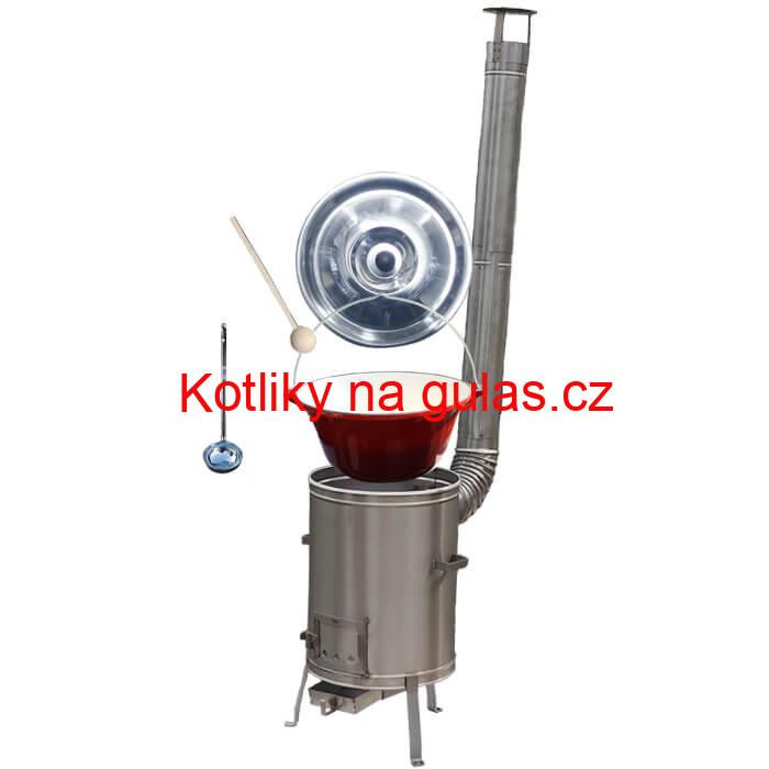 Litinový kotlík se smaltovanou úpravou 10,8 L + Nerezová kotlina 33 LUX
