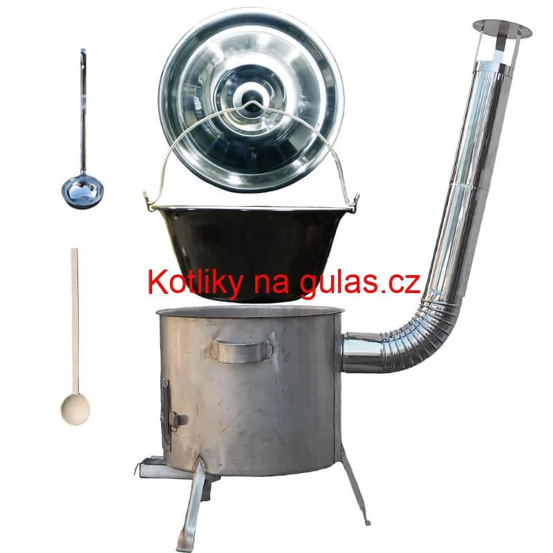 Smaltovaný kotlík 25 L (1,2 mm) + nerezová kotlina 45 cm (1,5 mm) STRONG CLASSIC