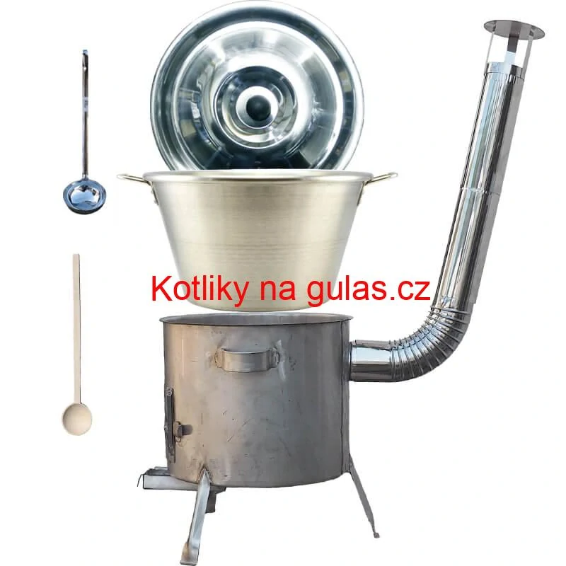 Nerezový kotel 40 L (1,2 mm) INOX + nerezová kotlina 45 cm (1,5 mm) STRONG CLASSIC