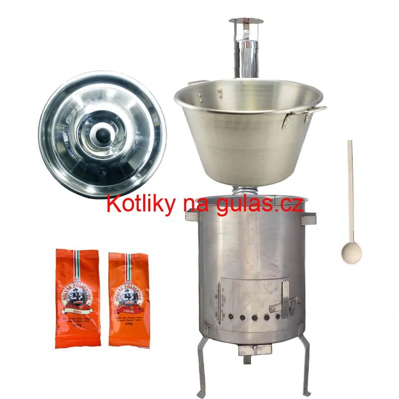 Nerezový kotel 40 L + nerezová kotlina 45 cm 1,5 mm STRONG EXCLUSIVE + paprikové koření na guláš