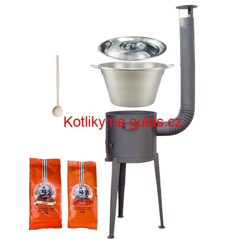 Nerezový kotel 40 L + vysoká kotlina 47 cm (1,5 mm) HODO Plus 600 + paprikové koření na guláš