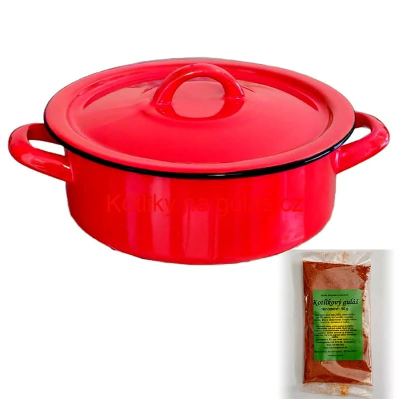 Smaltovaný kastrol poklicí COMBI 0,75 l + směs koření na kotlíkový guláš 50 g