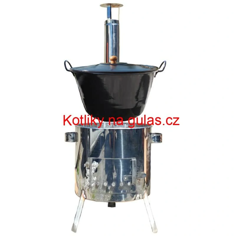 Smaltovaný kotel 70 L + nerezová kotlina 53 cm LUSTRO