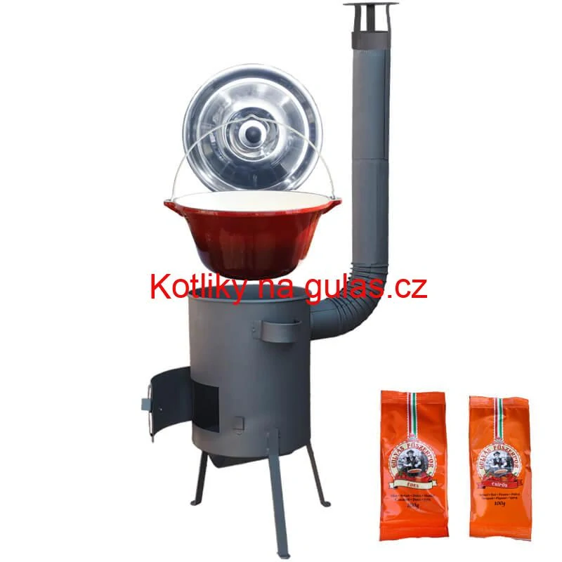 Litinový kotlík se smaltovanou úpravou 22 L + žáruvzdorná kotlina 42 PLUS 600 4 MM + paprikový pepř na guláš - MIX 100 g