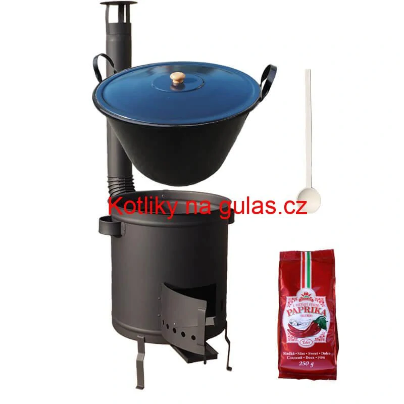 Smaltovaný kotel 60 L + silná kovová kotlina 53 cm (2 mm) STRONG PLUS 600 + sladká paprika 250 g