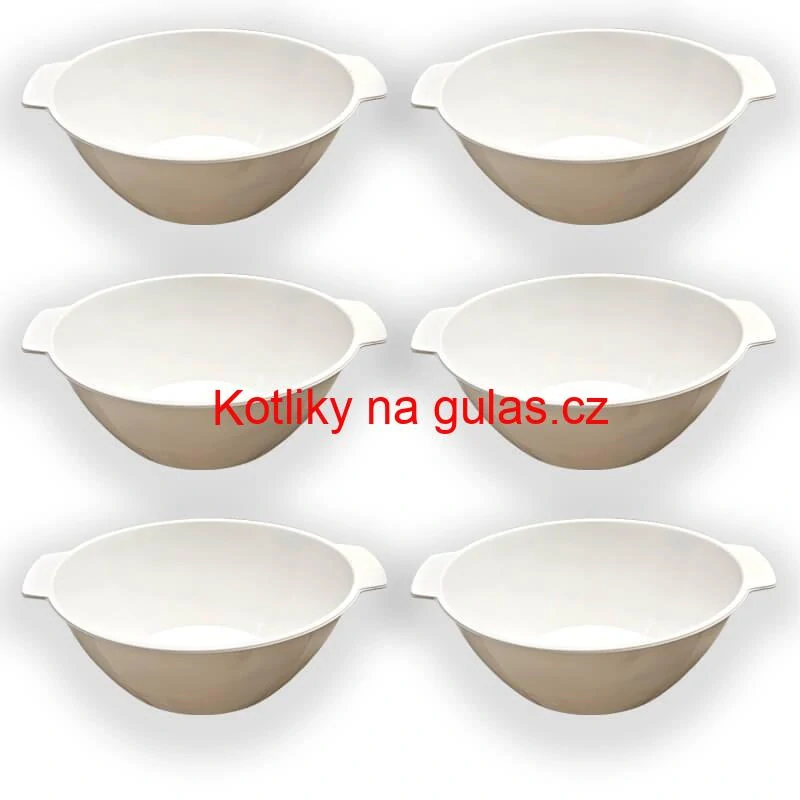 Sada 6 ks: Plastová miska na fajnový kotlíkový guláš a polévky – 500 ml