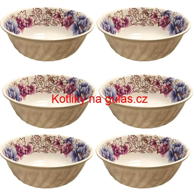 Plastová miska s květinovým vzorem (750 ml) – nyní v sadě 6 kusů!
