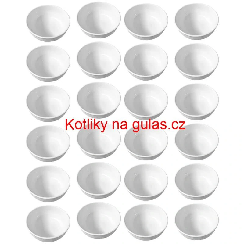 Sada 24 ks: Prémiové bílé misky s kamennou strukturou (750 ml)