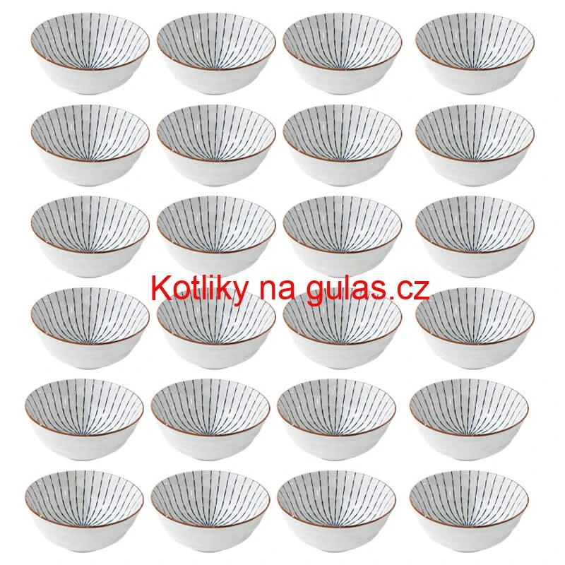 Sada 24 ks velkých keramických misek na guláš a polévky, 1 litr