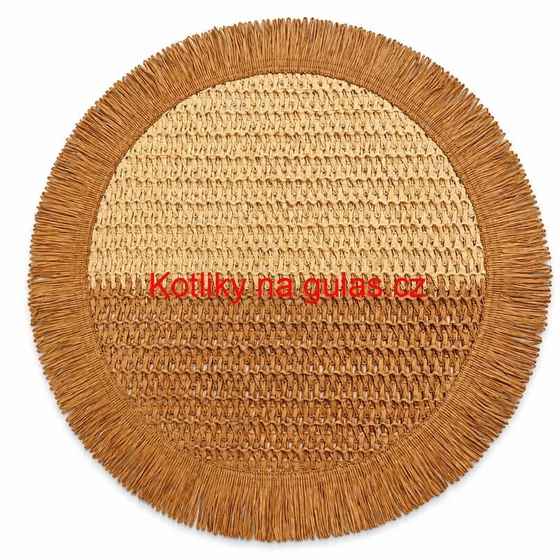Kulatá přírodní podložka pod talíř se třásněmi 37 cm