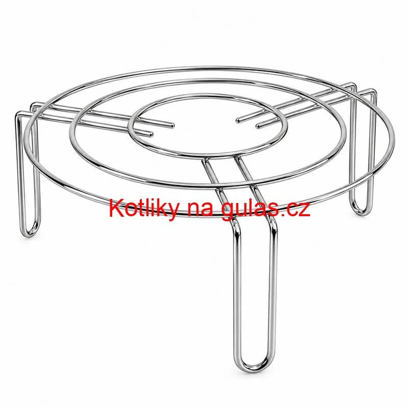 Kulatý nerezový stojan pod hrnec 20 cm, výška 9 cm, tři opěrná místa