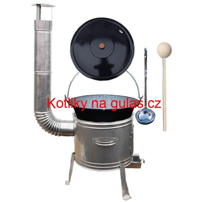 Smaltovaný kotlík 20 L + nerezová kotlina 42 cm TOPLUX