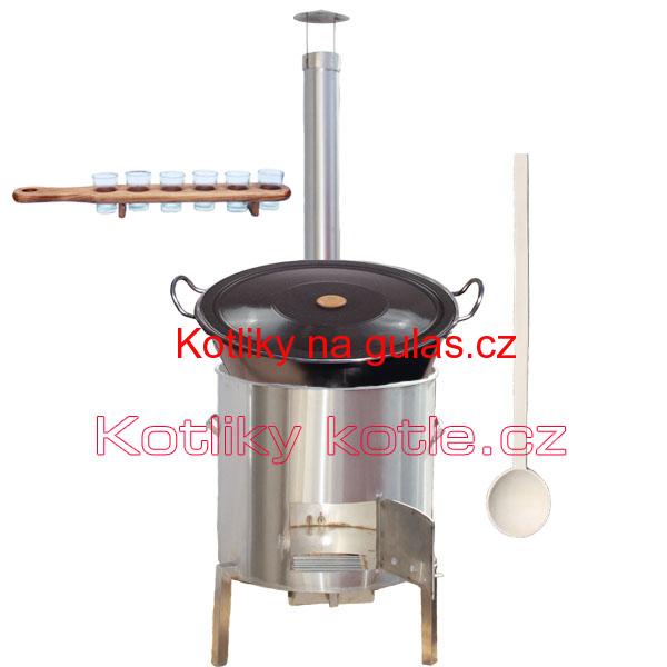 Zabijačková nerezová souprava 60 L + sada skleniček