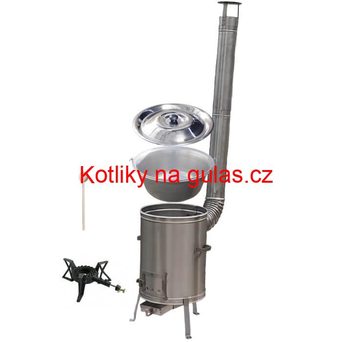 Nerezový kotlík 20 L (1,5 mm) + kotlina 42 cm + hořák LUX
