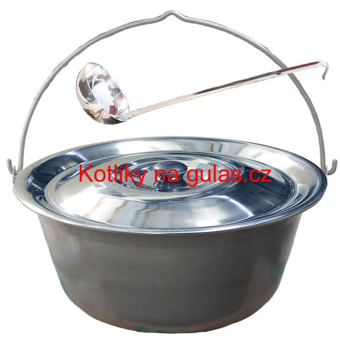 Nerezový kotlík 10 L (1,5 mm) + nerezová poklice