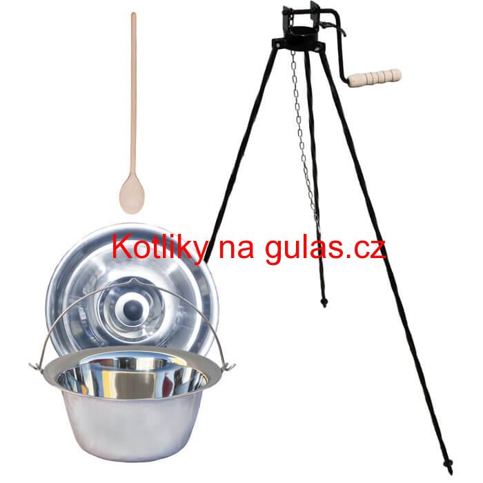 Nerezový kotlík 20 L (1,2 mm) + stojan s kladkou VAR