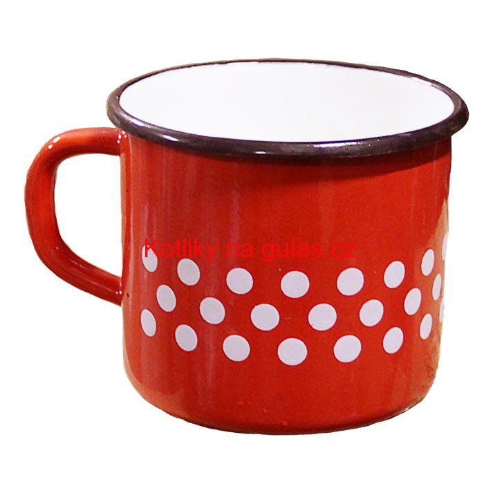 Smaltovaný hrnek 1 L (tečky)