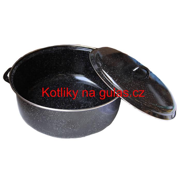 Smaltovaný černý kastrol 13 L