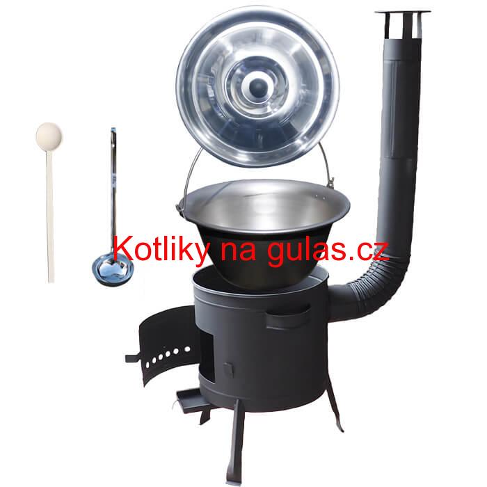 Kotlíkový gulášový set 36 PLUS 600 + nerezový kotlík 15 L (1,5 mm)
