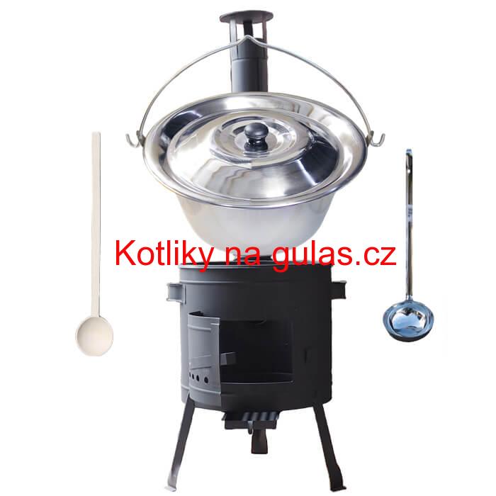 Kotlíkový gulášový set 42 PLUS 600 + nerezový kotlík 22 L (0,8 mm)