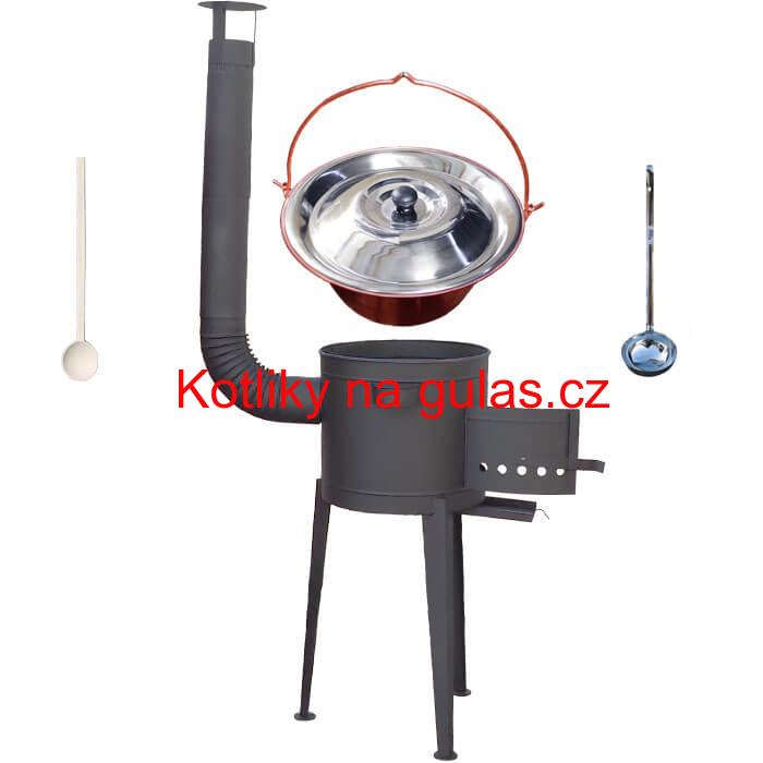 Kotlíkový gulášový set 42 PLUS 600 + měděný kotlík 20 L (1,2 mm)