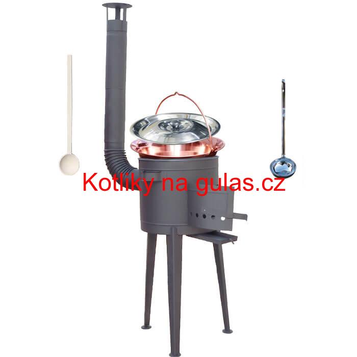 Měděný kotlík 30 L (1,2 mm) + vysoká kotlina 45 cm PLUS 600
