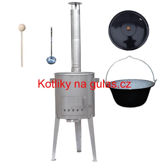 Smaltovaný kotlík 20 L (1,2 mm) + nerezová kotlina 42 cm LUXUS