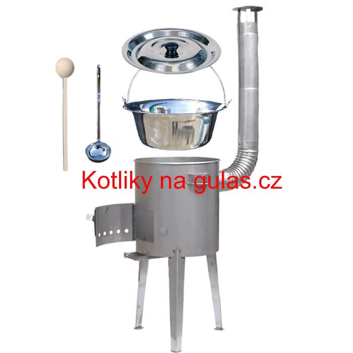 Nerezový kotlík 20 L (1,2 mm) + nerezová kotlina 42 cm LUXUS