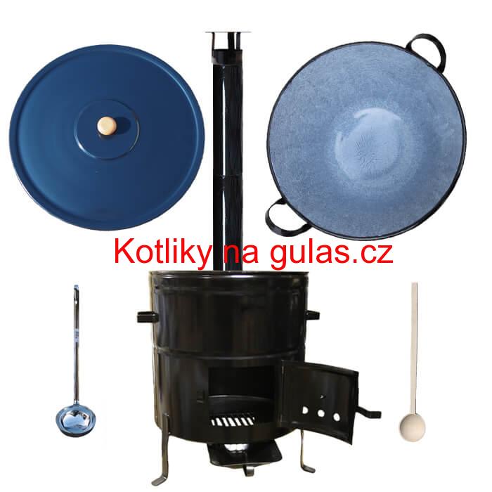 Smaltovaný kotel 80 L + kovová kotlina 58 cm BIG PARTY