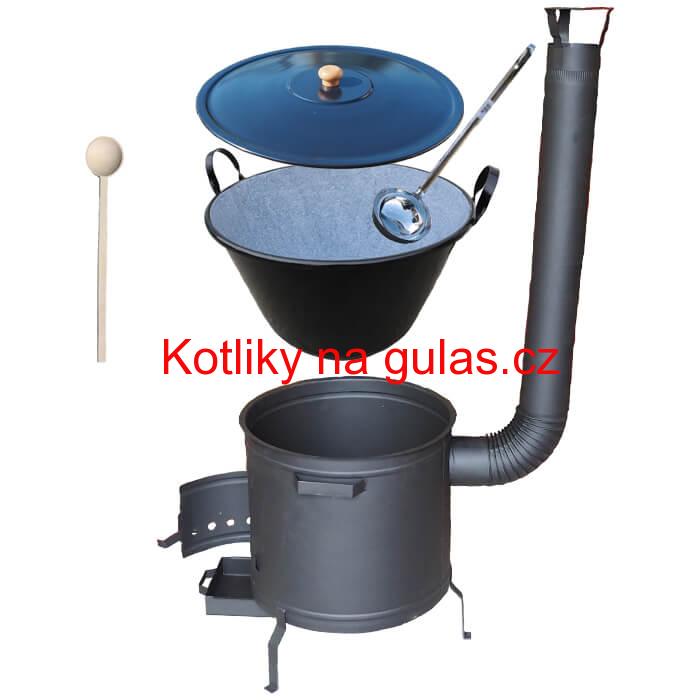 Smaltovaný kotel 60 L + žáruvzdorná kotlina 53 cm PLUS 600