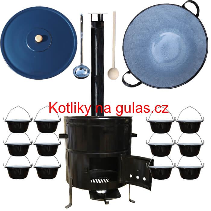 Smaltovaný kotel 60 L + servírovací kotlíky (12 ks) BIG PARTY