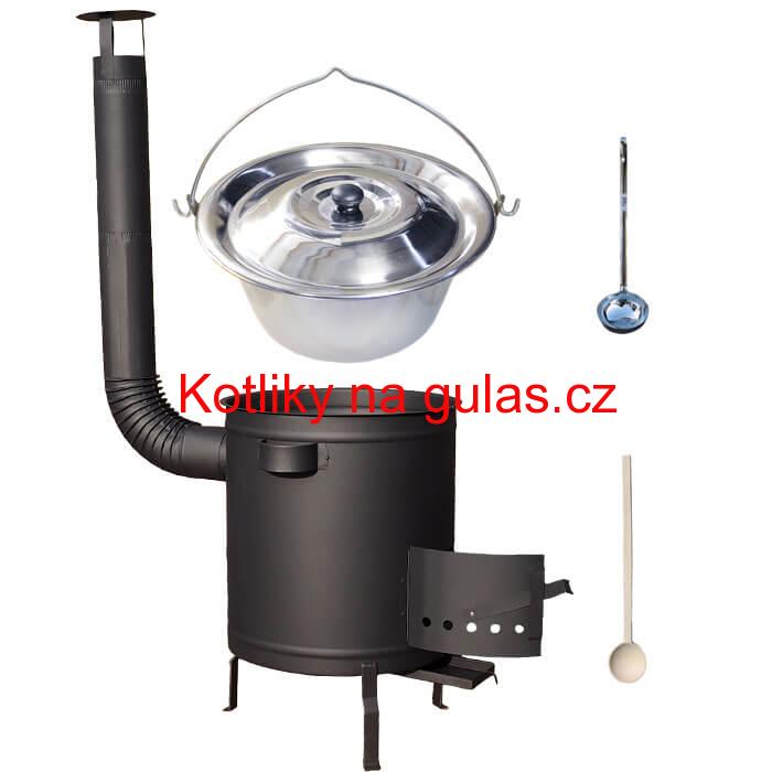 Nerezový kotlík 22 L (0,8 mm) + hrubostěnná (1,5 mm) a žáruvzdorná kotlina 42 PLUS 600