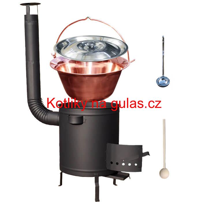Měděný kotlík 20 L (1,2 mm) + hrubostěnná (1,5 mm) a žáruvzdorná kotlina 42 PLUS 600