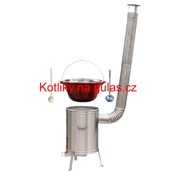 Litinový kotlík se smaltovanou úpravou 16 L + nerezová kotlina (Vysoká) 36 LUX