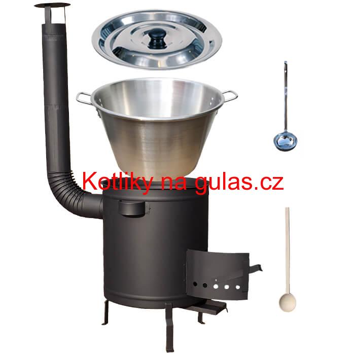 Nerezový kotel 40 L (1,2 mm) + silnostěnná (1,5 mm) a žáruvzdorná kotlina 45 PLUS 600