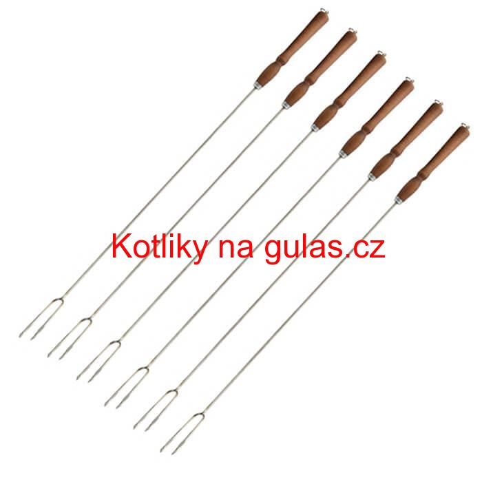 Vidličky na opékání 90 cm, 6 ks NEREZ
