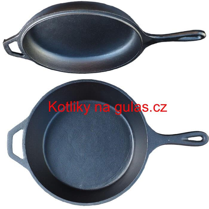 Litinová pánev s poklicí 26,5 cm