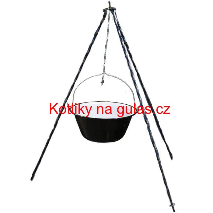 Smaltovaný kotlík 10 L + trojnožka 1 m
