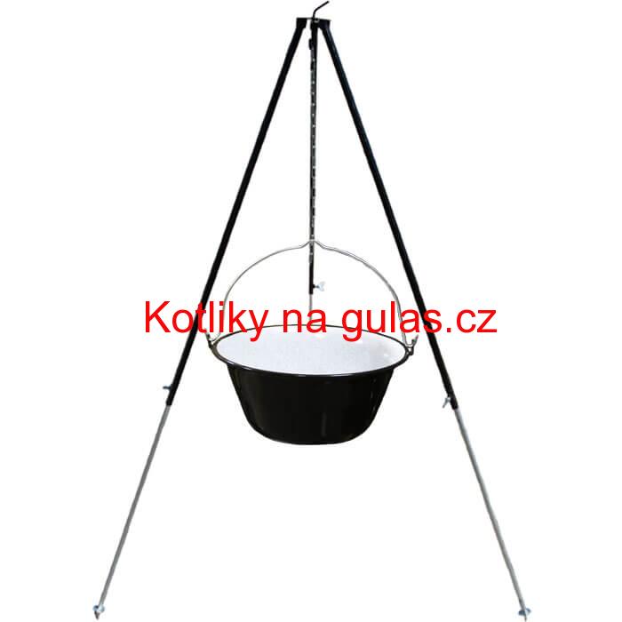 Smaltovaný kotlík 30 L + teleskopicka trojnožka 1,7 m
