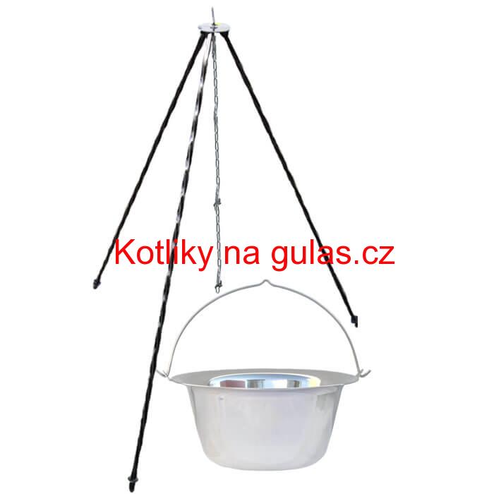 Nerezový kotlík (INOX 0,8 mm) 20 L + trojnožka 1,2 m