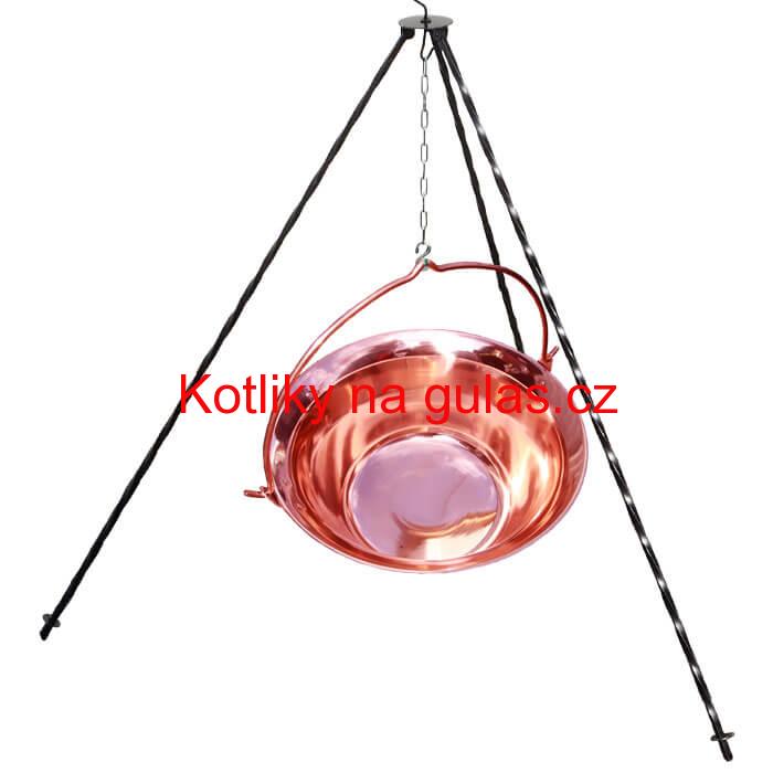 Měděný kotlík 14 L (1,2 mm) + trojnožka 1,2 m