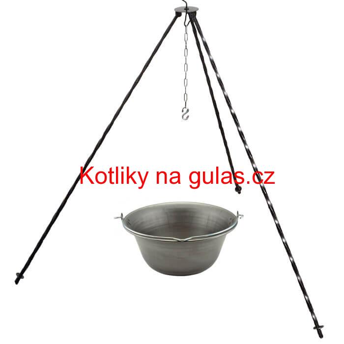 Železný kotlík 6 L (0,75 mm) + trojnožka 1 m