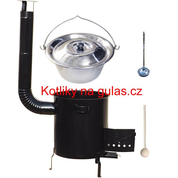 Nerezový kotlík 30 L (1,2 mm) + hrubostěnná (1,5 mm) kovová kotlina 45 STRONG