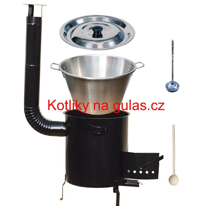 Nerezový kotel 40 L (1,2 mm) + hrubostěnná (1,5 mm) kovová kotlina 45 STRONG
