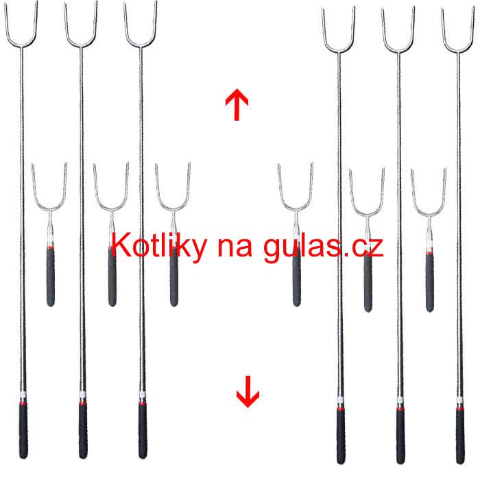 Vidličky na opékání 24,5 cm - 84,5 cm - teleskopické 12 ks